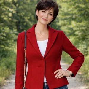 iMmanuel Red Wool Jacket Size 55 (4-6US)